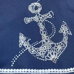 Alfred Dunner  Petite Navy Anchor Embellished V-Neck T-Shirt Top PL Photo 6