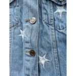 Pistola Brando White Star Cropped Denim Jacket White Zodiac Embroidered Small Photo 3