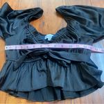 Juniper Blu Women’s Black Long Sleeve Crop Top Tie & Ruffles Size Small Photo 5