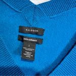 Halogen blue teal 100% cashmere cardigan oversize wide vneck sweater : Box L01: Size undefined Photo 3