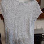 Joie  100% Soft Linen White Blue Ditsy Floral Cap Sleeve Drape Slub Knit Blouse Photo 3