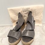 Eileen Fisher Willow Espadrille Wedge- Pewter Starry Metallic Suede Photo 1
