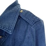 Lucky Brand linen utility jacket, women's blue size medium, zip front Photo 2