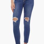 JustFab Distressed Dark Wash Denim Jeggings Photo 1