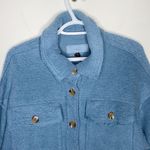 BLANK NYC Fleece cropped trucker jacket in Dusty Blue size L Photo 4