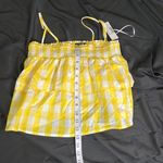 AQUA NWT Bloomingdale's  Yellow Gingham Smocked Tiered Top Photo 7