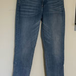 7 For All Mankind Shark Bite Raw Hem Straight Leg Cropped Jeans Size 29 Photo 0