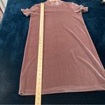 Madewell  Velvet Short Sleeve Mock Neck Mini Dress Stretch Frosty Mauve Size XXS‎ Photo 9