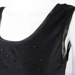 black 100%‎ silk tank top with jewelry detail Size XXS Photo 7