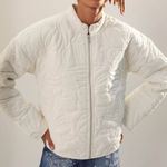 Anthropologie Relaxed Quilted Floral Jacket Cream Small Photo 1