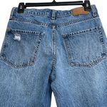 Aeropostale SZ 4 Mom Jeans High-Rise Distressed Rips Whiskered Medium Wash Blue Photo 4