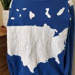 Vintage Indiana home USA map Appliqué sweatshirt Oversized Crewneck teacher 3X Blue Photo 4