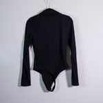 Babaton Aritzia Contour Polo V Neck Longsleeve One Piece Bodysuit Black Medium Photo 3