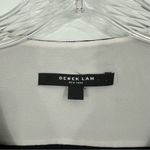 Derek Lam  Cold Shoulder Button Front Contrast Cuff Silk Blouse Navy Photo 10