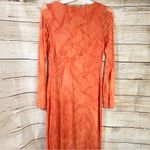 Opening Ceremony midi sheath dress mesh long sleeves lettuce trim Size Medium Photo 4