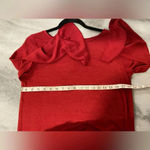 Loft NWT Red Ruffle Cuff Sheer Sleeve Scoop Neck Knit Pullover Top Blouse Size M Photo 5