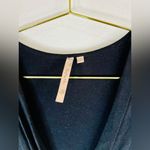 Papaya  Black Plunge V Neck Short Sleeve Top Y2K Minimalist Size Medium Polyester Photo 2