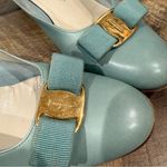 Salvatore Ferragamo Vintage Light Blue Heels with Bow Made in Italy Photo 1