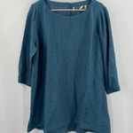 Soft Surroundings Tunic Top Size Large NWOT Oceo Gauze Mallard Blue 3/4 Sleeve Photo 15