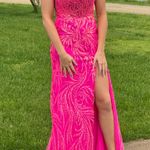 Ellie Wilde Hot Pink Prom Dress Photo 5