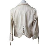 My Tribe Ivory Jacket with Leather Trim Photo 1