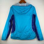 Adidas Blue Windbreaker Rain Slicker Running Jacket Size Medium Sporty Athletic Photo 1