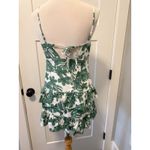 Carey Dress Floral Print Green White Mini Spaghetti Strap Ruffle Tie Back Size L Size L Photo 2
