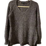 Sanctuary  CHARCOAL GRAY MARLED ALPACA V-NECK SWEATER Photo 0