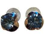 Women's Unbranded Gold Tone Light Blue Stone Stud Earrings One Size Photo 1