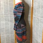 Cache Multicolor Knit Chevron Long Sleeve Night Out Dress Photo 3