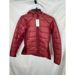 Ideology  Puffer Jacket Hooded Quilted Lightweight Burgundy Red Small‎ Photo 1