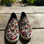 GB  Girls Shoes Size 5M 5 M Floral Slip On Sneakers Rhinestones Beaded Pearls Photo 1