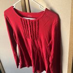 Talbots  Crimson Long Sleeve sleep Tee with Button Accents petite medium Photo 0