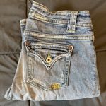 Miss Me Lucille Bootcut Yellow Embroidery Light Wash Size 28 Photo 0