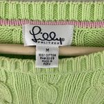 Lilly Pulitzer Vintage Lime Green Cable Knit Palm Tree Crewneck Sweater Photo 4