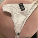 Cotton On  gathered bum Brazilian bikini bottom white petals jacquard XL new Photo 1