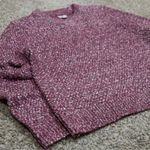 J.Crew Honeycomb Knit Crewneck Wool Blend Sweater XL Heathered Maroon Knit Photo 4