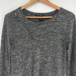 DKNY Jeans Long Sleeve Asymmetrical Hem Asymmetric Zip Shirt Women’s Size Small Gray Photo 1