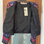 Scala Vtge Silk Full Sequin Beaded Bolero Jacket Stripe Floral Bright LARGE NWT Photo 7
