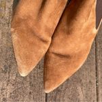 Nine West  Cognac Suede Stiletto Heeled Chelsea Ankle Bootie Size 7 Photo 4