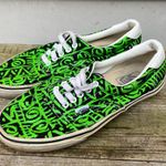 Vans Black Green Tribal Graffiti Low Top Sneakers Mens 8.5 Womens 10 Photo 2
