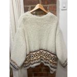 a.n.a  Fuzzy Boho South Western Open Cardigan M Cream Photo 7