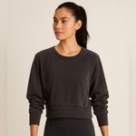 Free People Movement Sweatshirt Washed Burnout Gray Zipper Pockets Ribbed Sz S Black Photo 13