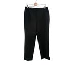 Escada Womens Mid Rise Straight Leg‎ Pleated Pants Black Wool Size 42 Photo 1