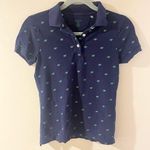 J.Crew Classic Pique polo shirt womens xs navy blue turtle critter Photo 0