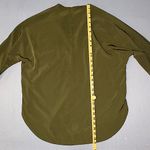 Abercrombie & Fitch • Olive Green Satin Tie Neck Blouse • Size Medium Photo 4