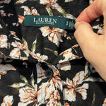 Ralph Lauren Lauren Courtenay black with pink floral design top size small Photo 5