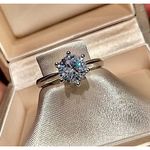 Boutique 2Ct Solitaire Platinum S925‎ Simulated Diamond Engagement Wedding Ring, Size 6 Photo 12