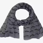 Dark Gray Black Bat Scarf Wrap Halloween Goth New Photo 0