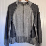 Ruff Hewn  Silk Blend Full Zip Raw Hem Sweater Two-Tone Gray Women’s Size Large Photo 0